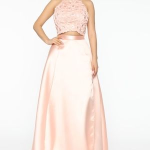 Women satin skirt set.